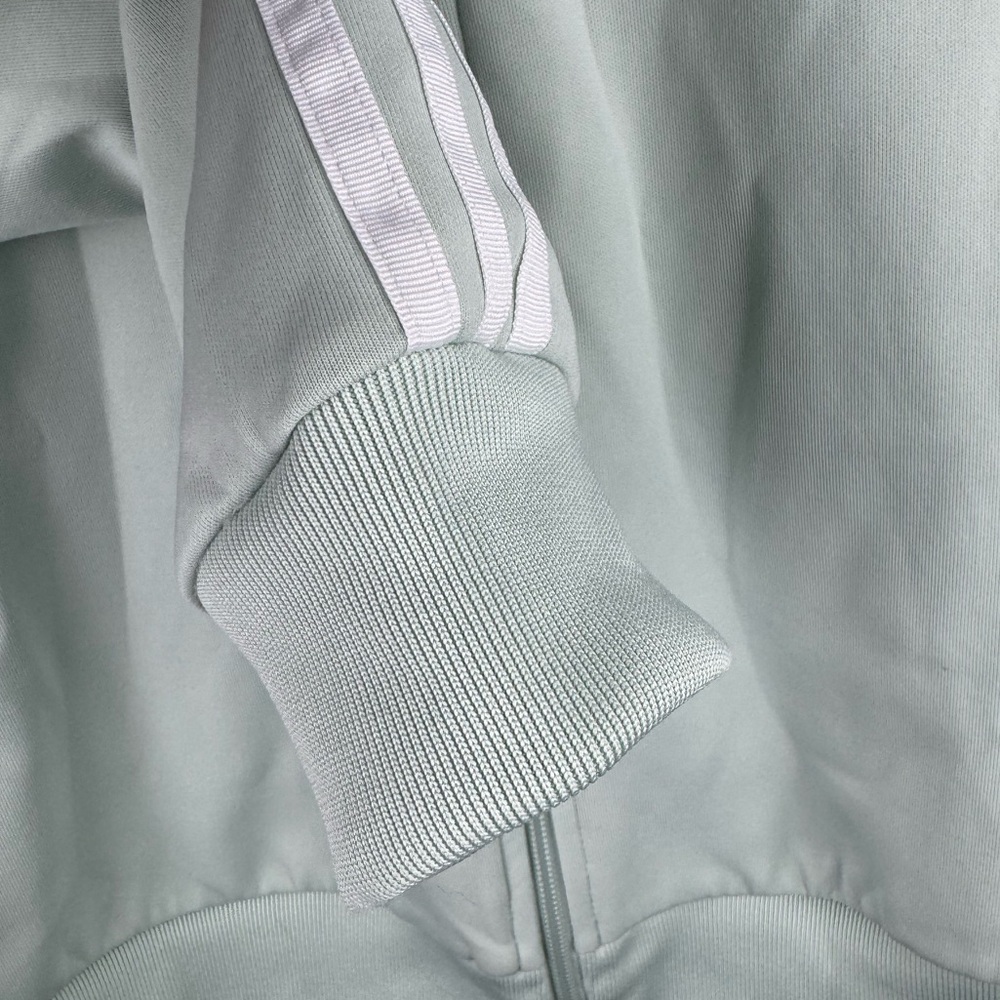 Adidas Originals mint Vapgreen Women Track Jacket White Stripe Zip up Large NWOT - Picture 9 of 9